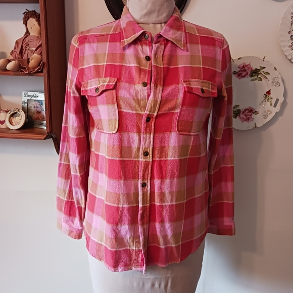 Spell & the Gypsy Pink Plaid Flannel Shirt - Picture 3 of 5
